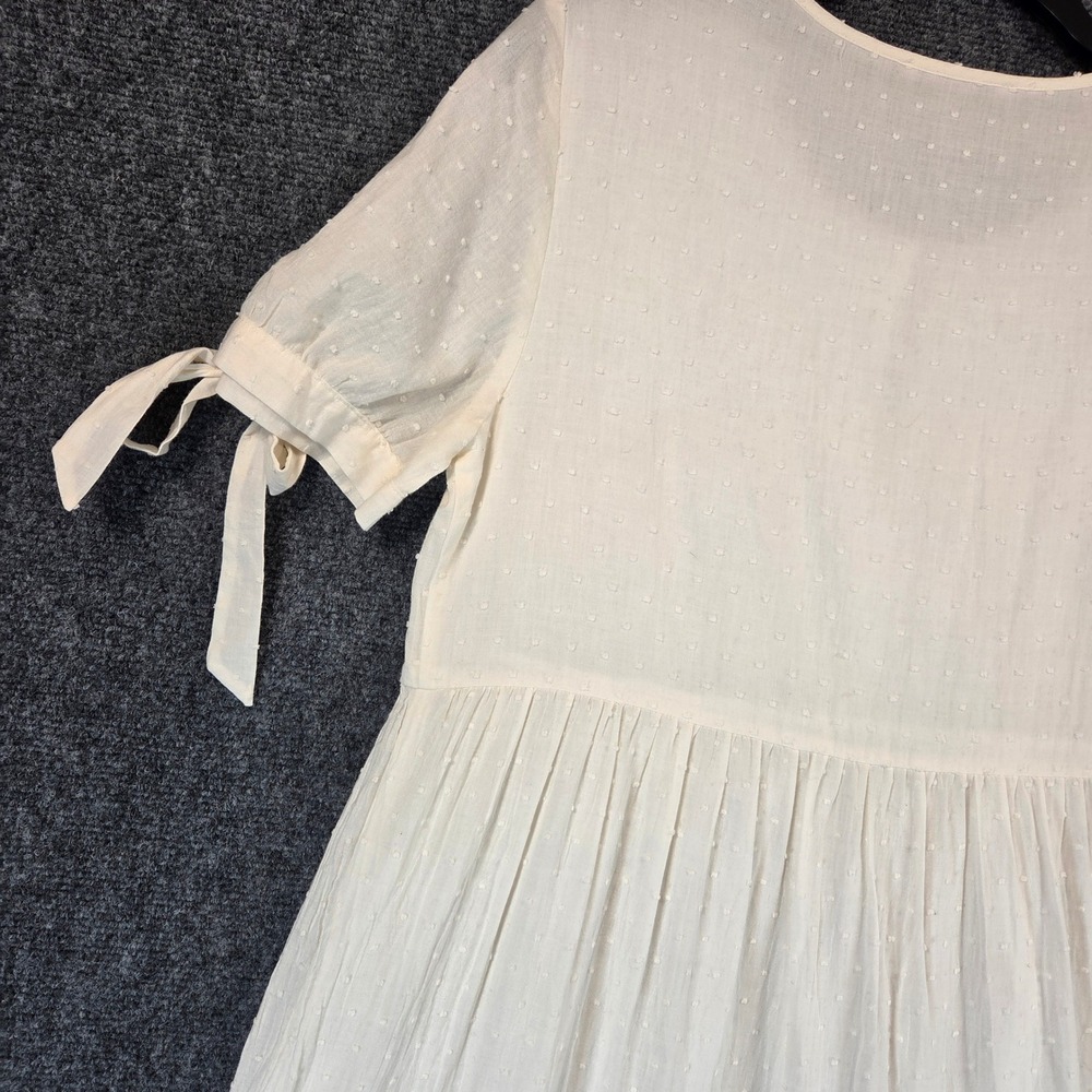 Madewell Cream Tiered Midi Dress with Tie Sleeves - Picture 16 of 16